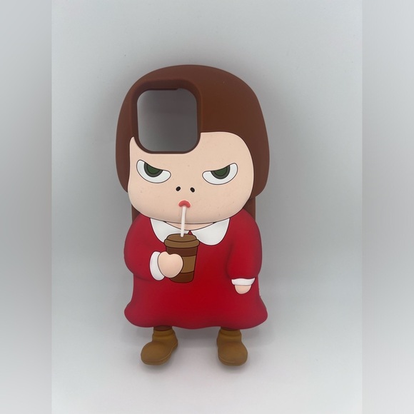 iPhone 16 Pro Max Case,Sassy Girl with Drink 3D Silicone Case,Funny & Protective - Picture 5 of 8